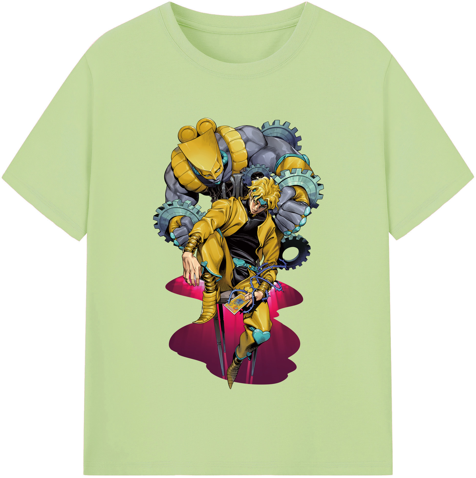（画像用） ジョジョの奇妙な冒険 ディオ?ブランドー JoJo's Bizarre Adventure Dio Brando 綿100％半袖Tシャツ（フロントプリント）